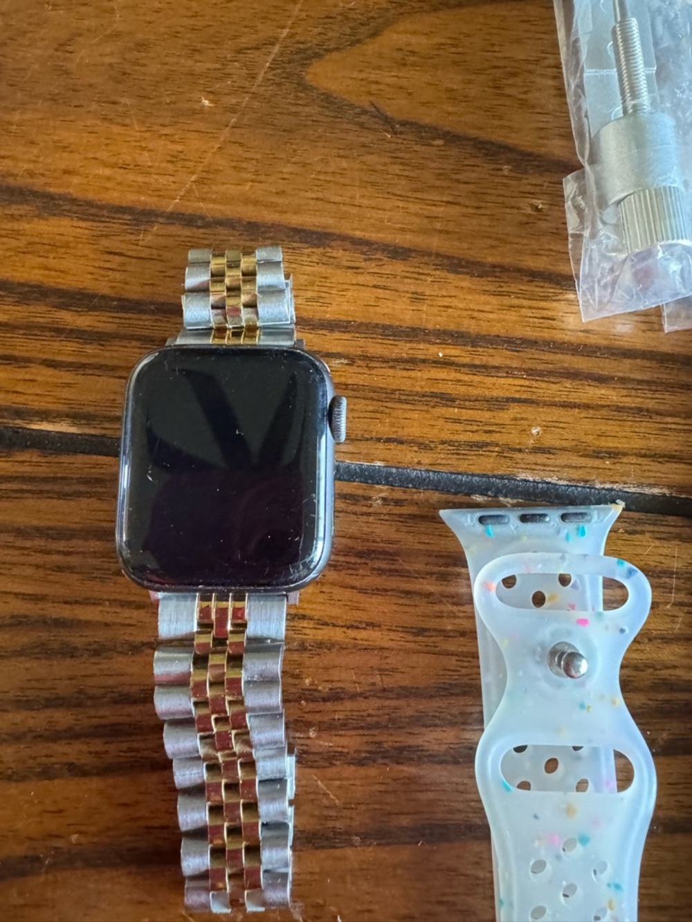 Apple Smartwatch with Two-Tone Silver and Gold Link Band